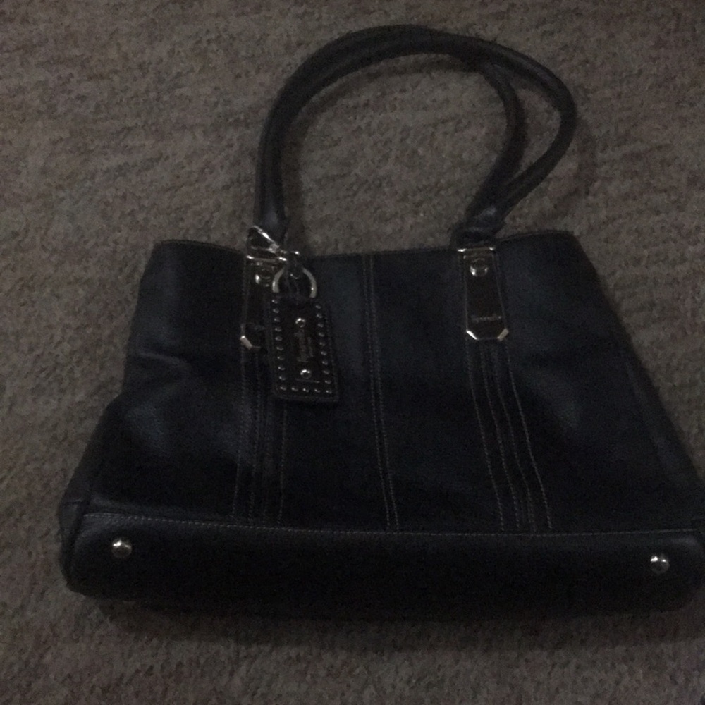 Tignanello Black Leather Shoulder Bag